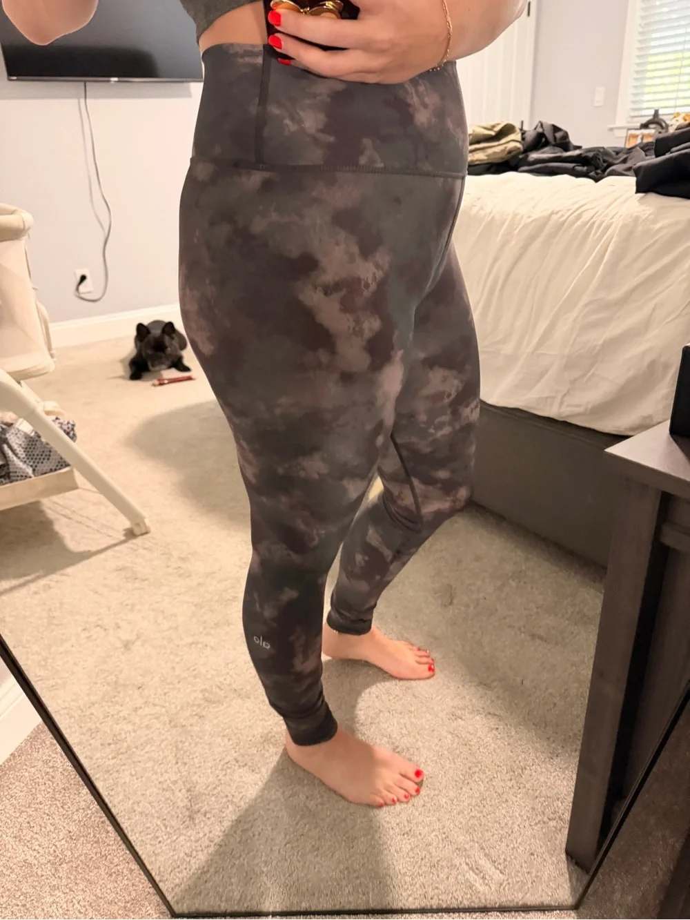 ALO Yoga high waist airbrush leggings in black cloud